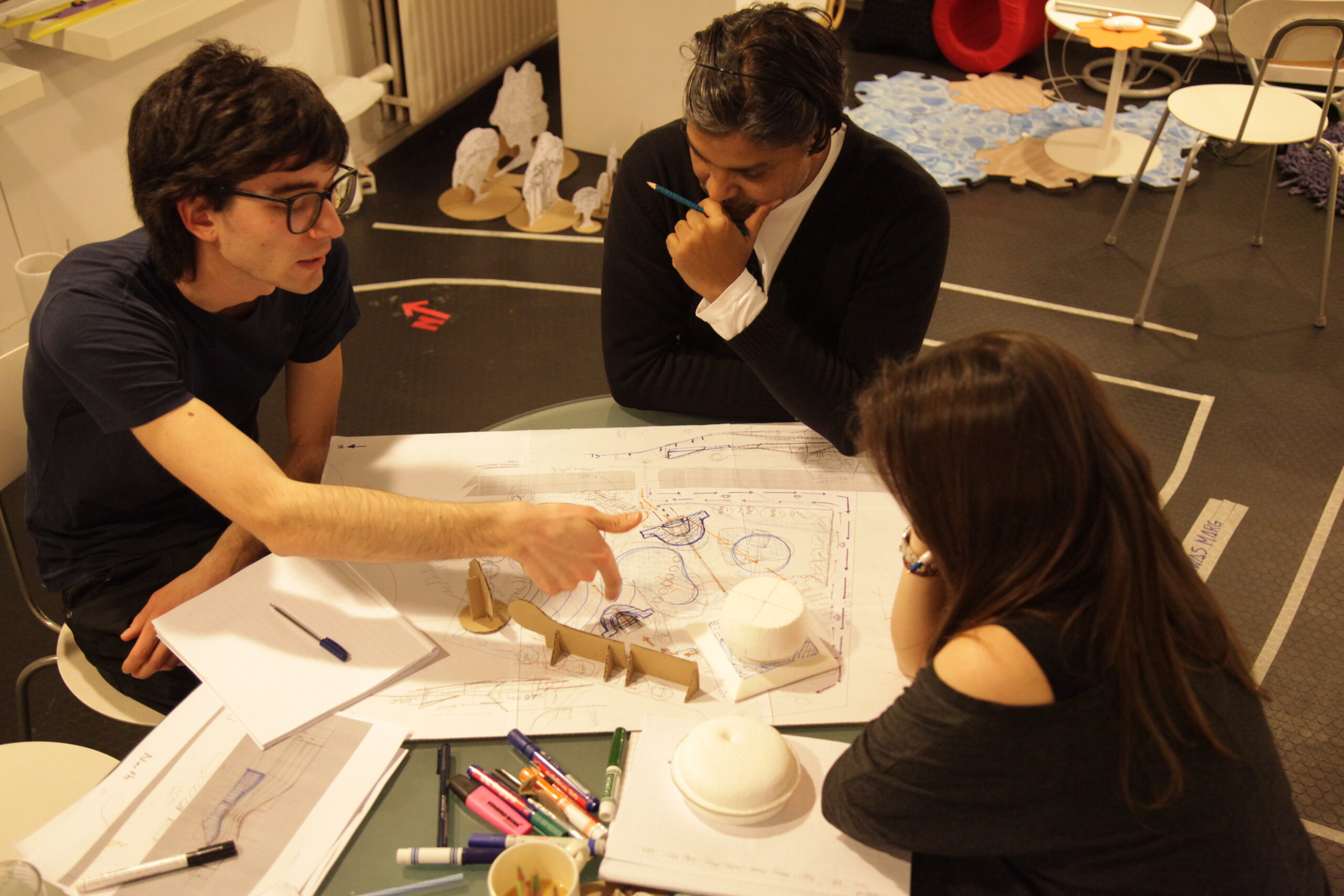 01-Satyendra-Pakhale-working-on-Dr-Ambedkar-National-Memorial-project-model